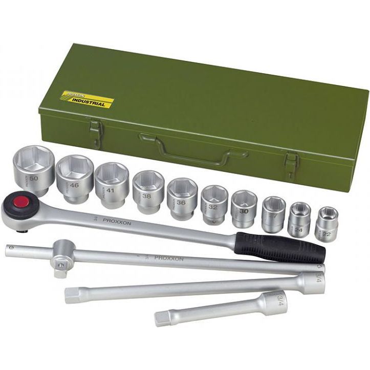 Набор головок с трещоткой 3/4 (19 мм), 14 поз. Proxxon (23300