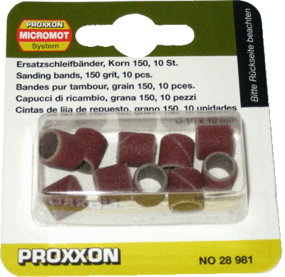 Шлифовальные цилиндры (10 шт., зерн.К 150) Proxxon (28981)