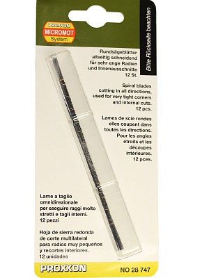 Спиральные пилки, длина 125 мм. С плоским зажимом, 12 шт. Proxxon (28747)