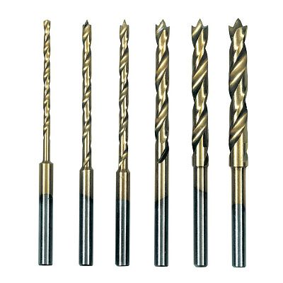 Набор спиральных сверл из быстрорежущей стали с направляющим центром, 6 поз. Proxxon (28876)