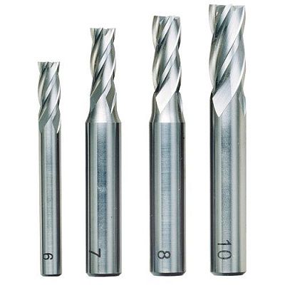 Цилиндрические торцевые фрезы, 4 поз., (6 - 7 - 8 - 10 мм) Proxxon (24620)