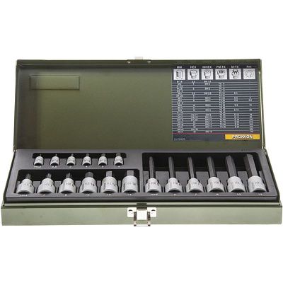 Набор шестигранных головок 1/4" + 1/2", 18 поз. Proxxon (23100)