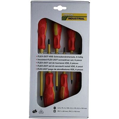 Набор отверток электроизолированных VDE, шлицевые+ крестовые, 6 поз. Proxxon (22630)