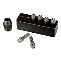 Набор стальных цанг Micromot, 6 поз. С цанг. зажимом, в держателе Proxxon (28940)