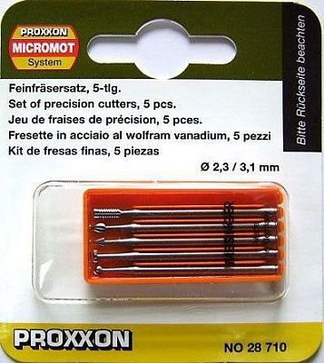 Вольфрам – ванадиевые фрезы, 5 поз. Proxxon (28710)