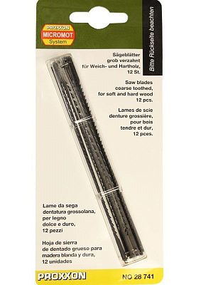 Пилки 127 мм, со штифтовым креплением (10 зубьев/25 мм., 12 шт.) Proxxon (28741)