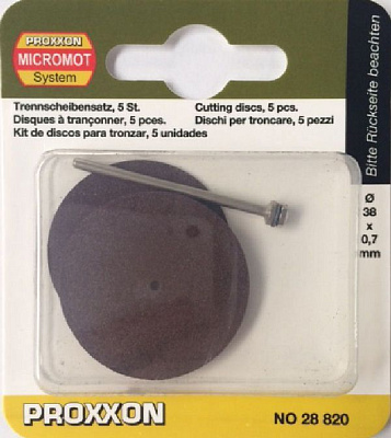Отрезные корундовые диски, 5 шт., 38 мм с дискодержателемr Proxxon (28820)