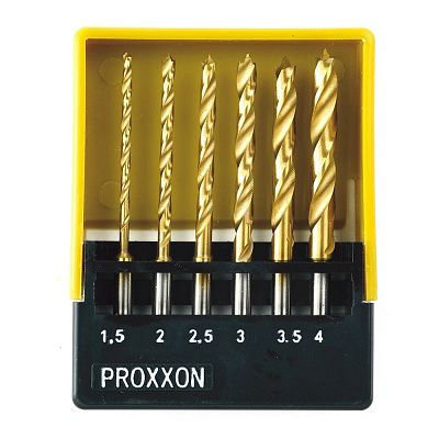 Набор спиральных сверл из быстрорежущей стали с направляющим центром, 6 поз. Proxxon (28876)