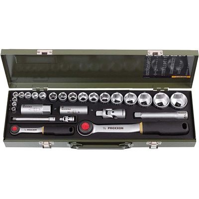 Автомобильный набор торцевых ключей 1/2" + 1/4", 27 поз. Proxxon (23020)