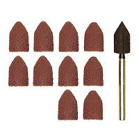 Шлиф. конусы с держателем (ø8 мм, зерн. К 80 и К150 по 5 шт.) Proxxon (28987)