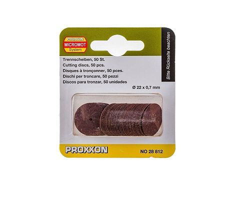 Корундовые отрезные диски, 50 шт., 22 мм Proxxon (28812)